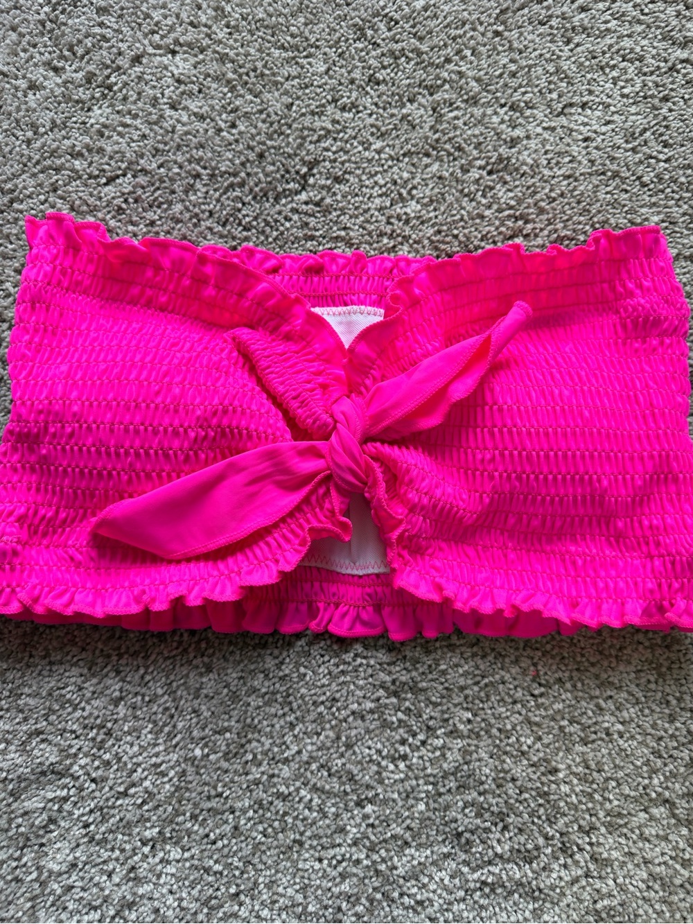Women’s bandeau  Hot Pink Tie-Front swim top
